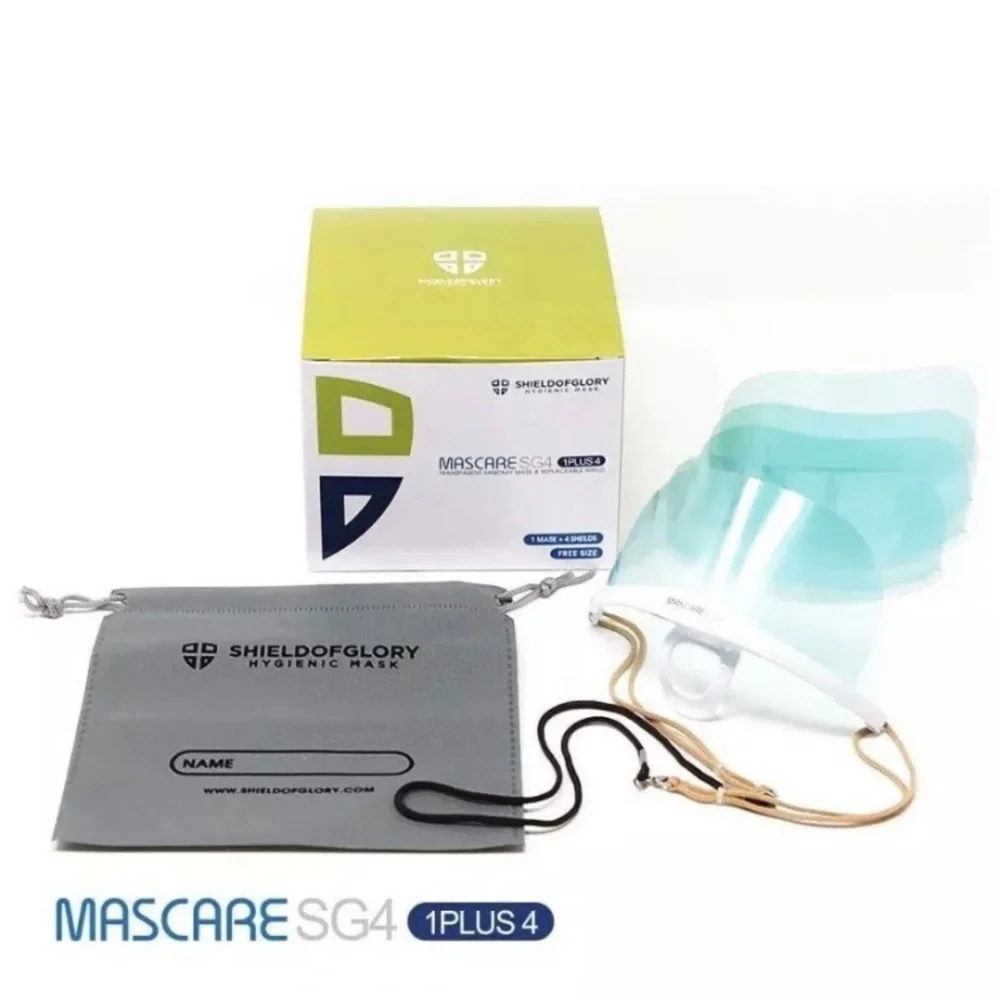 3D food service prep face masks clear open Face chin mouth shield set new